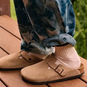 Birkenstock Boston Clogs Taupe Suede 38